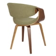 thumbnail image 3 of Curvo Mid-Century Modern Dining/Accent Chair in Walnut and Green Fabric by LumiSource, 3 of 8