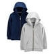 thumbnail image 1 of Set de 2 sudaderas de forro polar con cierre completo para bebés de 6 a 9 meses, 1 of 4