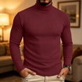 thumbnail image 4 of Stamzod Mens Sweater Plus Size Fashion Casual High Neck Long Sleeve Pullover Sweaters 2026 Fall Winter Clothes Wine D L, 4 of 7
