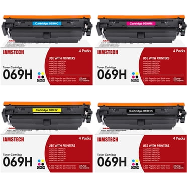 069H 069 High Yield (with Chip) Toner Cartridges 4 Pack Replacement for Canon 069H Toner Cartridge Compatible with Canon imageCLASS MF753Cdw MF752Cdw MF751Cdw LBP673Cdw(Black Cyan Yellow Magenta)
