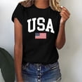 thumbnail image 2 of MESSIYO Shirts for Women Graphic Tees for Women oversized summer tops for women cute graphic tees for women women blouses USA Flag Tee Shirt For Short Sleeve American Proud T Shirt Tops Black L, 2 of 6