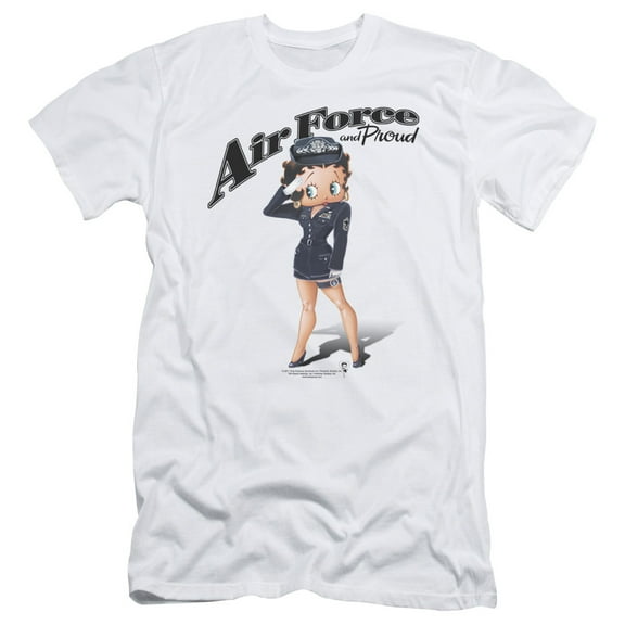 Betty Boop Air Force Boop S/S Adult 30/1 T-Shirt White