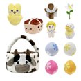 thumbnail image 3 of Peep Easter Bunny Plush toy, Adorable Plush Cow Basket for Kids Soft and Cuddly Animal Design, It Can Be Excellent Gift and toy During Easter(Gray), 3 of 3