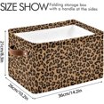 thumbnail image 4 of Leopard Animal Print Storage Basket, Durable Canvas Organizer With Handles Large Collapsible Storage Bins Boxes for Home Office - 1 Pack Home Decor, 4 of 7