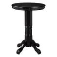 thumbnail image 2 of Ava 42 Inch Wood Pub Bar Table, Molded Trim, Carved Pedestal, Black, 2 of 12