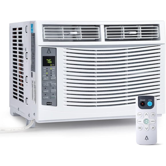 Bingirl 6000 BTU Window AC with Remote & Smart WiFi Control - Quiet, Energy - Saving 3 - in - 1 Cooling, Fan & Dehumidifier for 250 Sq Ft Bedroom/Office/Apartment, Easy to Install