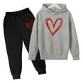 thumbnail image 5 of Kids Kids Toddler Sweatsuit,2PC Long Sleeve Grey Tracksuit Pullover Hoodie and Jogger Pants Warm Fall Winter Clothes Boys 3-4 Years Clothes Cute&nbsp;Boys Girls&nbsp;Clothing, 5 of 6