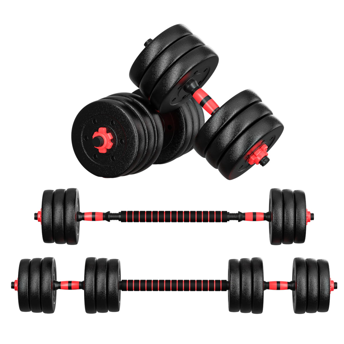 Pair 10kg Adjustable Dumbbell Barbell Weight Lifting Set Home Gym Dumbell Tools 
