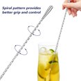 thumbnail image 3 of WORGEOUS 6 piezas Cuchas mezclando cucharadas de acero inoxidable baras de barra de cuchara larga cuchara espiral cucharas de agitación, 3 of 8