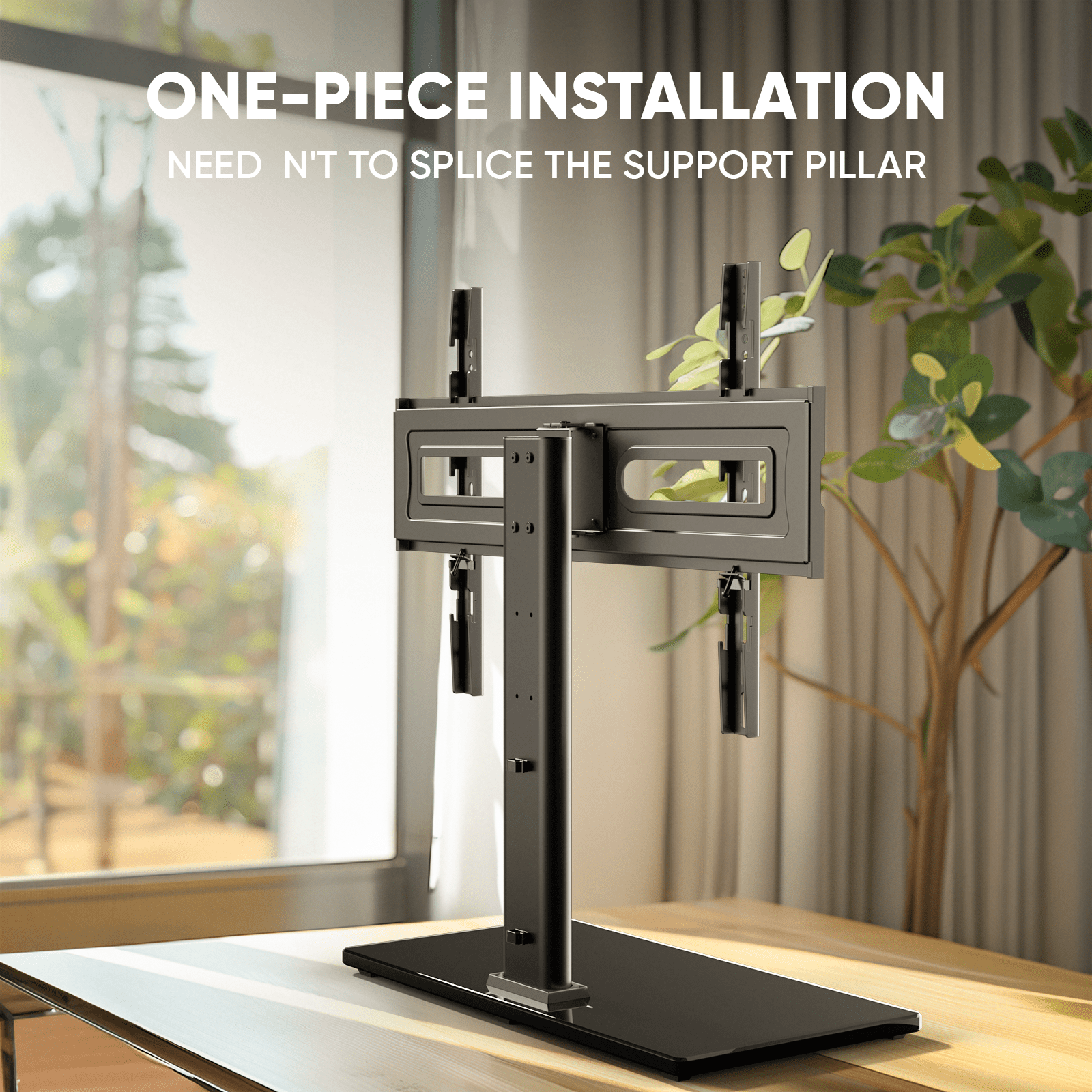 MountFTV Universal Swivel Tabletop TV Stand for 32-80 inch LCD LED TVs, Max 600x400mm, Hold Up to 110 lbs