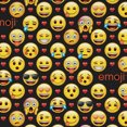 thumbnail image 3 of (2 pack) Emoji 18" x 21" Cotton Emoji Emotions Precut Sewing & Craft Fabric, Black, 3 of 8