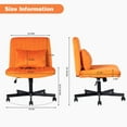 thumbnail image 2 of Orange Velvet Criss Cross Armless Office Chair with Wheels - Versatile for Home Office, Meditation & Makeup, 2 of 8