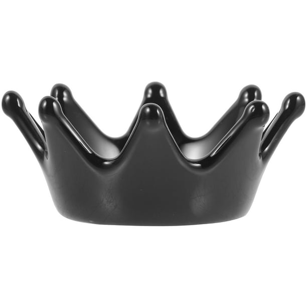 Bandeja de cerámica para joyas, plato para exhibir baratijas con forma de corona, plato decorativo para joyas