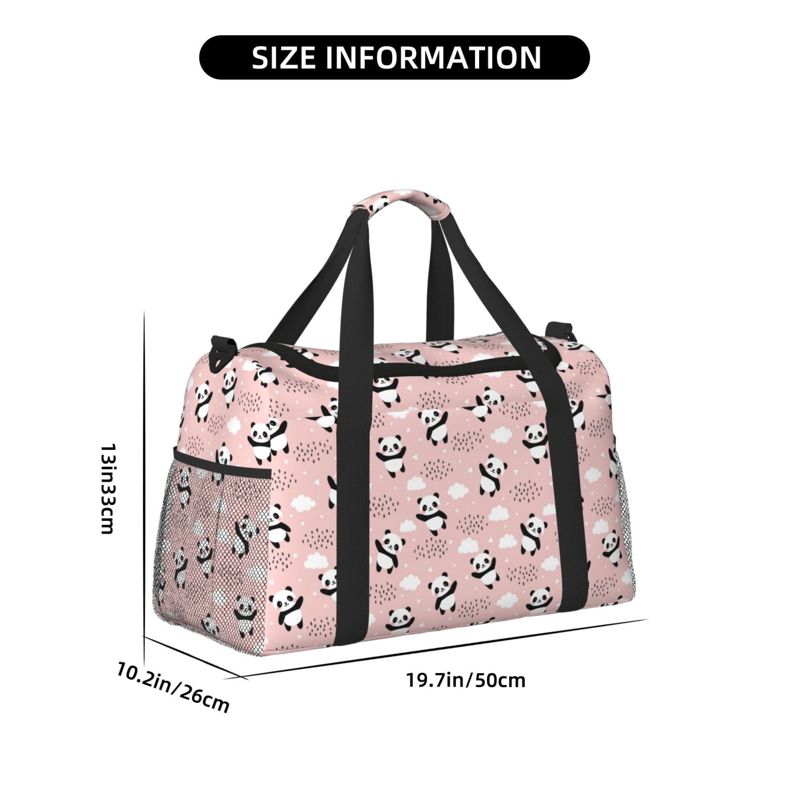 Fuzoiu Panda Flying in the Sky (2) Print Travel Duffle Bag,Carry On Tote Bags,Duffel Bag,Sport Gym Bag, Hospital Bag for Labor and Delivery, Overnight Bag,Luggage Bag