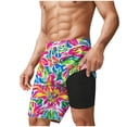 thumbnail image 6 of BaoFuBaoMei Mens Quick Dry Swim Shorts with Liner Big and Tall Printed Drawstring Shorts Beach Vacation Swim Trunks with Pockets, 6 of 6