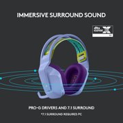 Logitech G733 LIGHTSPEED Wireless Gaming Headset with suspension headband, LIGHTSYNC RGB, Blue VO!CE mic technology and PRO-G audio drivers, Lilac