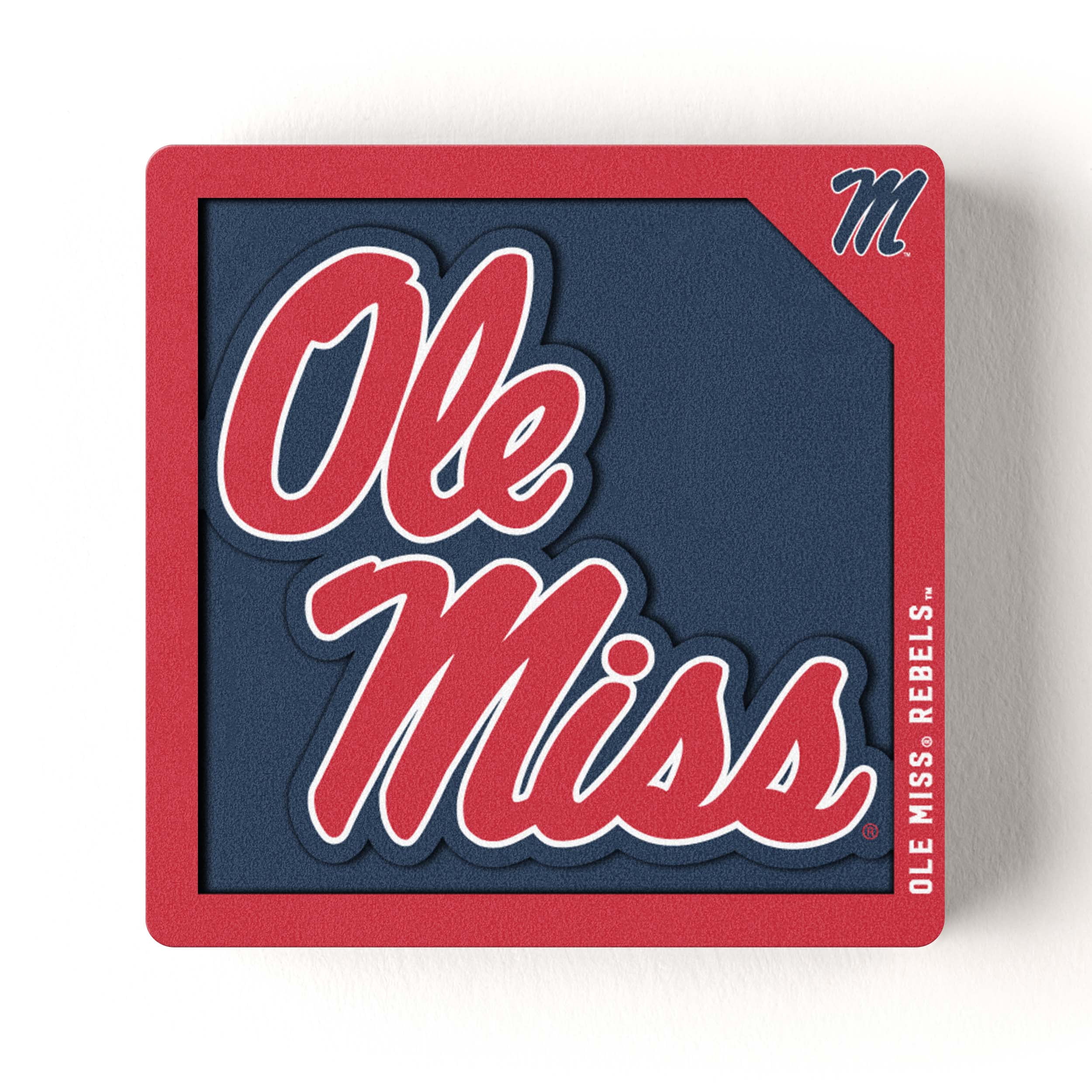 YouTheFan NCAA Mississippi Rebels 3D Logo Series Magnet
