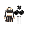 thumbnail image 2 of Miutii Cheerleading Dress for Girls Cheer Leader Crop Tops with Skirt Set High School Performance Dancewear Black 8, 2 of 3