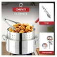 thumbnail image 3 of 10QT Stainless Steel Deep Fryer with Basket | Fish Fryer | Frying Pot with Lid, Grill Tongs & Thermometer | Not Compatible with Induction Cooktops | Perfect for Home & Outdoor Use | Dishwasher Safe, 3 of 4