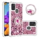 thumbnail image 1 of Funda para Samsung Galaxy A21S con Brillo Líquido Flotante, Purpurina, Parachoques y Anillo Giratorio Soporte, 1 of 5