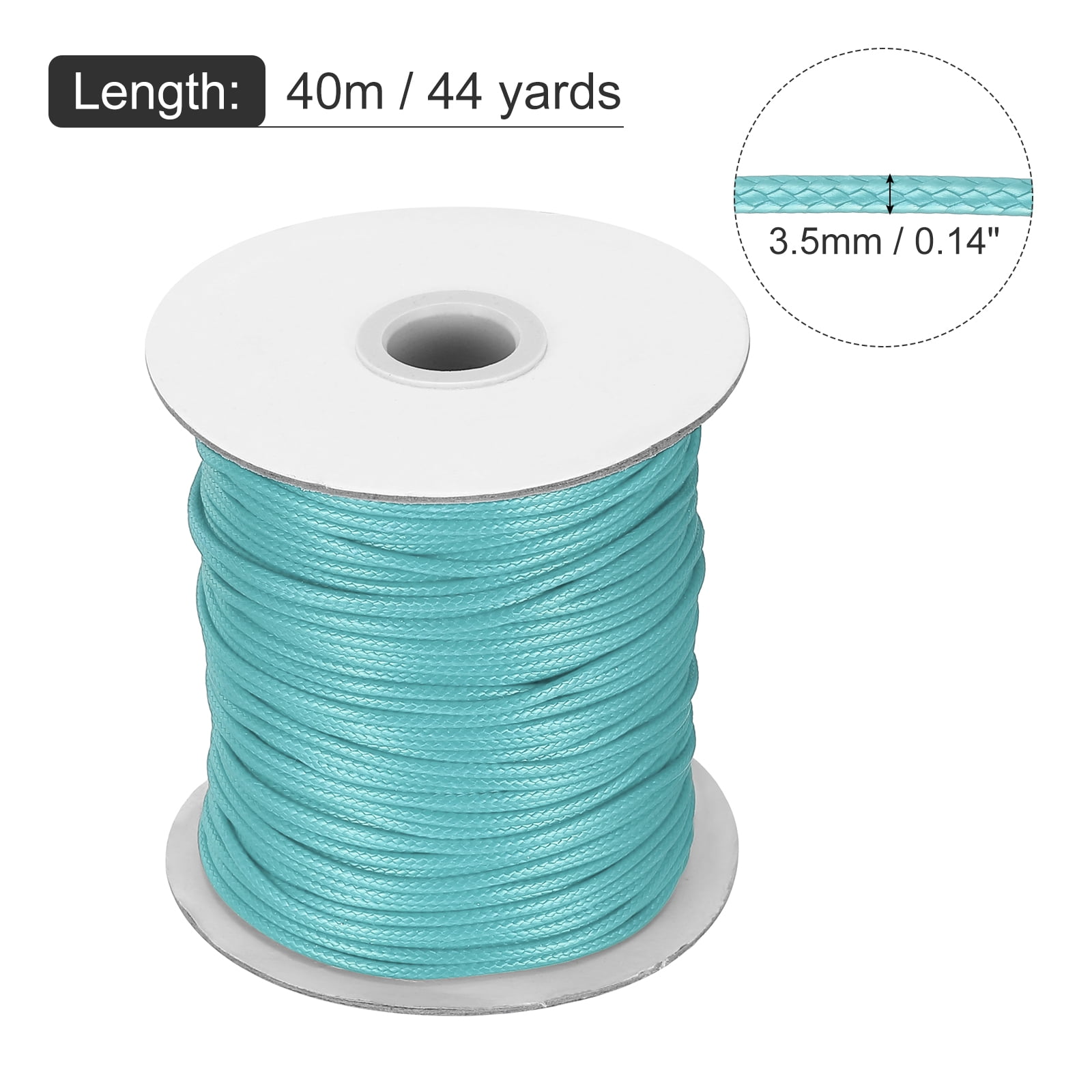 Waxed Cord 3.5mm Waxed Thread 44 Yard Wax String Leather Cord for Bracelet Making, Necklaces, Beading, Jewelry Making and DIY Crafts(Lake Blue)