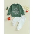 thumbnail image 3 of Toddler Baby Boy Christmas Outfits 6M 12M 18M 24M 3Y Farm Fresh Sweatshirt Tops Elastic Waist Pants Infant Fall Winter Clothes, 3 of 10