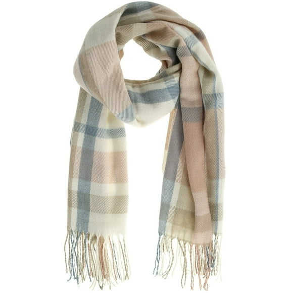Women Warm Plaid Scarf Tartan with Tassels Winter Checked Long Shawl Scarves Thick Warm Knit Scarf Unisex