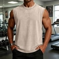 thumbnail image 5 of Zimjoy Men's Vintage Washed Cotton Sleeveless Tank Top Summer Crew Neck Muscle Shirt for Gym Workout Casual Streetwear Khaki S, 5 of 5