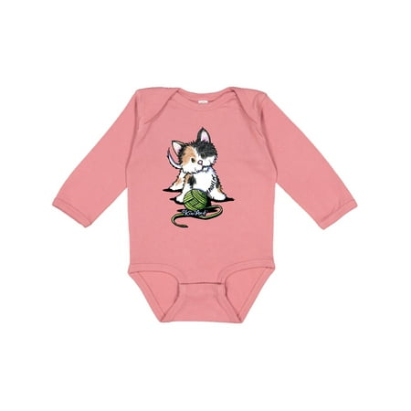 

Inktastic Calico Kitten For Darks Gift Baby Boy or Baby Girl Long Sleeve Bodysuit