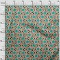 thumbnail image 2 of oneOone Georgette Viscose Fabric Leaves & Floral Block Print Fabric BTY 42 Inch Wide, 2 of 5