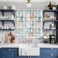thumbnail image 2 of Teal Red Jellyfish Coastal Kitchen Curtains Window Panels, Vintage Beach Coral Starfish Nautical Insulated Window Treatment Curtain, Grommet Curtains for Bedroom/Living Room, 2 Piece 52"Wx84"L, 2 of 8