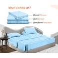 thumbnail image 2 of SGI Bedding Egyptian Cotton Top Split Sheet Set Stripe Adjustable Bed 34" Split Head Queen 600 TC 15" Deep Light Blue, 2 of 9