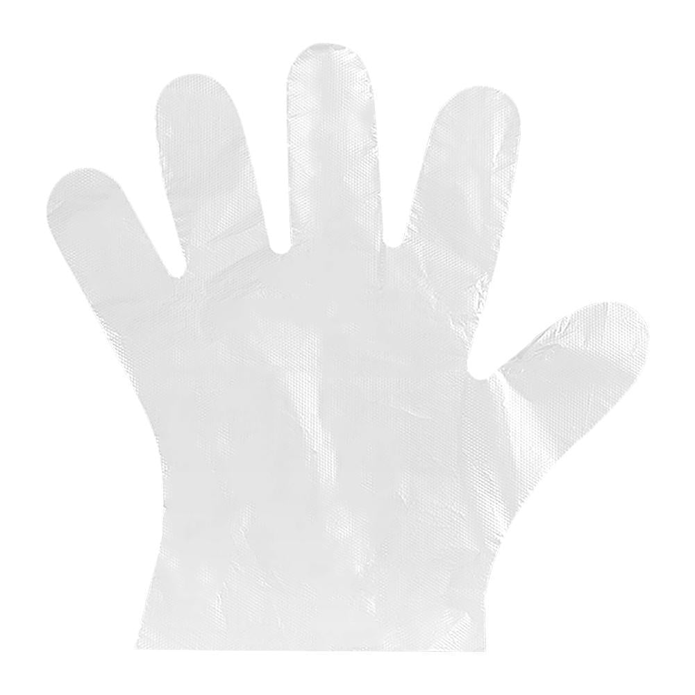 100pcs Transparent Disposable PE Sanitary Gloves for Restaurant Kitchen BBQ 