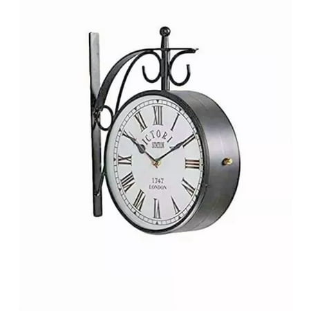 8 Vintage Railway Station Clock Victoria Double Sided Station Clock Nautical Railway Wall Clock Home Decorative Wall Clock