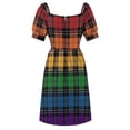 thumbnail image 6 of Seamless Reapeating Plaid LGBTQ Pride Flag Pattern Dress Long veiled dresses summer women's dress 2024, 6 of 6