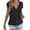 2-Black, variant on jinghuiyue Womens Button Down Sweater Vest Cap Short Sleeve Lightweight Cardigan Cable Knit Tops M