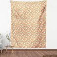 thumbnail image 4 of Floral Fabric by the Yard, Feminine and Retro Theme Scattered Round Motifs with Flowers, Decorative Upholstery Fabric for Sofas and Home Accents, Apricot Rose by Ambesonne, 4 of 5
