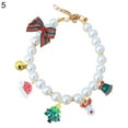thumbnail image 2 of Walbest Dog Pearl Collar Necklace Cute Christmas Jewelry for Small Dogs Puppy, Cat Wedding Collar, Teacup Chihuahua Yorkie Clothes Outfits Accessories, 2 of 6