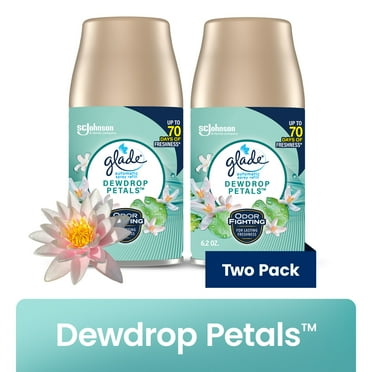 Glade Automatic Spray Air Freshener Refill, Dewdrop Petals, 6.2oz 2pk