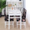 thumbnail image 2 of PiccoCasa 4Pcs Floral Dining Chair Cover Stretch Spandex Seat Protector, Black+Pink, 2 of 6