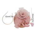 thumbnail image 3 of Qiopertar Vintage Fascinator Hat, Flower Mesh Ribbons Feathers Headband Clip, Tea Party Bridal Cocktail Headwear for Women Girls, Pink, 3 of 6