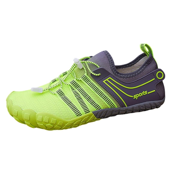 lnmuld Men Women Barefoot Shoes, Breathable Mesh Shoes for Water Yoga Fitness Hiking Color:Green,Size:7