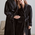 thumbnail image 3 of Redempat Polyester Lightweight Men S Robe Enjoy Relaxation Without Feeling Weighed Down Men Bathrobe Black 3XL, 3 of 6