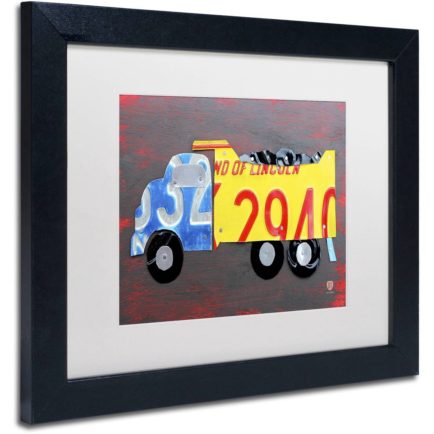 Trademark Fine Art 'Dump Truck' Canvas Art by Design Turnpike, White Matte, Black Frame