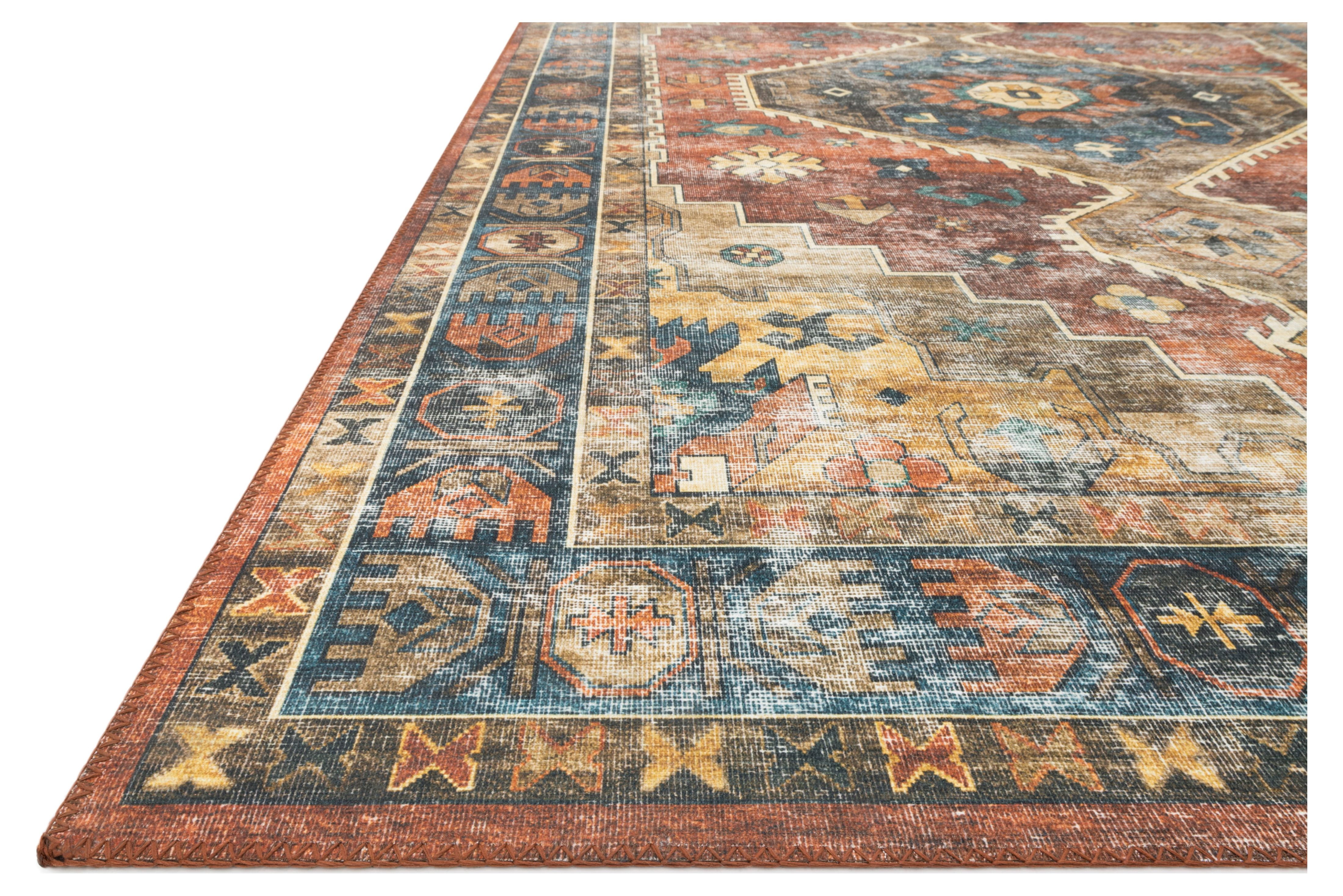 Loloi Skye Rust / Blue 6'-0" x 9'-0" Area Rug
