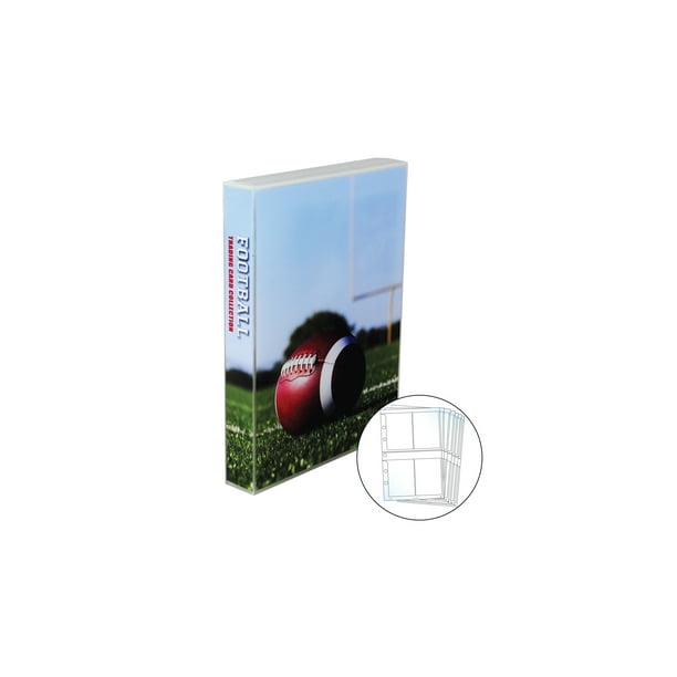 Football Card Storage Binder Travel Size, with 25 Platinum 4 Pocket Pages, Holds up to 200 Cards