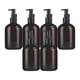 thumbnail image 1 of Dispensador de jabón portátil de 6 piezas, a prueba de fugas, para champú y gel de ducha marrón negro 300ml, 1 of 9