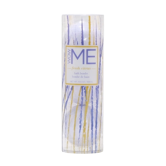 WOW ME Scented Balancing Bath Bomb with 1 Purple-Colored Bath Bomb, Fresh Citrus, 1 Count