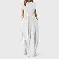 thumbnail image 2 of outfmvch plus size summer dresses white dress plus size solid color o-neck short sleeve long skirt dress womens dresses white xxl, 2 of 5
