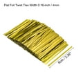 thumbnail image 2 of Uxcell Foil Twist Ties 2.36" Plastic Closure Tie for Bread Candy Gold Tone 750Pcs, 2 of 5